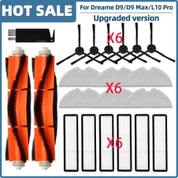 Fit For Dreame D9 / D9 Max / L10 Pro / Trouver LDS Finder RLS3 Parts Roller Side Brush Hepa Filter Mop Cloth Dusbin Water Tank