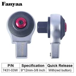 Fanyaa Wrench Ratchet Head Replacement Part Square Tenon Drive End 9*12,14*18mm, 1/4 3/8 1/2 3/4 Inch Reversible Socket Ratchet