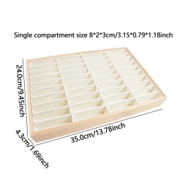 Stylish Velvet Bangle Tray With 40 Slot Inserts Display Stand for WatchBracelet Holder Case Jewelry Display Storage Rack
