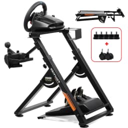 GTPLAYER Steering Wheel Stand for G25 G27 G29 G920 Foldable Racing Wheel Stand with Cup Holder Adjustable Height/Angle, Driving