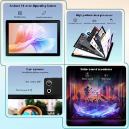 Tablet 10.1 Inch Android 14 Tablet PC, 10GB(3+7) RAM 64GB ROM Octa‑Core Processor, 1280*800 LCD Display, 5000mAh Battery, Only Tablet, For Daily Entertainment Reading Browsing