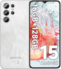 OUKITEL C1 Android 15 Cell Phone Unlocked 2025-16GB+128GB(TF 1TB), 6.52'' Waterdrop Screen, 5150mAh Battery Smartphone, 13MP Camera