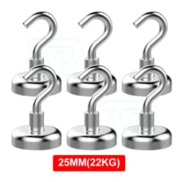 6x 12Lb Magnet Hanging Hooks Rare Earth Neodymium Strong Magnetic Hanger Holder