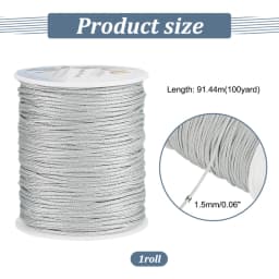 1.5mm 100 Yards Black Nylon Cord Wind Chime Cord Replacement Braided Lift Shade Blind String for Windows Roman Rollers Repair
