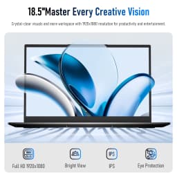 18.5' Laptop Intel Core M3-8100Y 3.4GHz, 16GB RAM 1TB SSD, Win 11 Pro Notebook Computer, FHD IPS Display 1920x1080, Full Keyboard with Numeric Keypad, USB-C HDMI RJ45, Dual Screen Support, Laptop for Work & Study