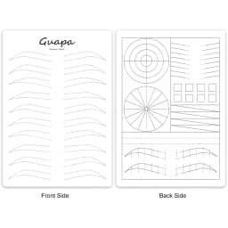 Microblading Practice Skin Pattern Sheet Pre-Printed Brow Mapping Guide Flexible Silicone Pad for Precise Hair Strokes & Shading
