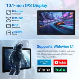 10 Inch Android 16 Tablet with Face ID 20(3+17)GB+64GB/1TB TF OTG IPS 1280*800 WiFi 6 BT5.3 Dual Camera 5MP+8MP 6000mAh Widevine L1 Support