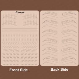 Microblading Practice Skin Pattern Sheet Pre-Printed Brow Mapping Guide Flexible Silicone Pad for Precise Hair Strokes & Shading