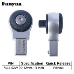 Fanyaa Wrench Ratchet Head Replacement Part Square Tenon Drive End 9*12,14*18mm, 1/4 3/8 1/2 3/4 Inch Reversible Socket Ratchet