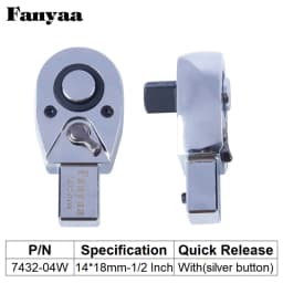 Fanyaa Wrench Ratchet Head Replacement Part Square Tenon Drive End 9*12,14*18mm, 1/4 3/8 1/2 3/4 Inch Reversible Socket Ratchet