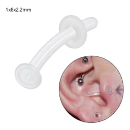 1PC Glass Nose Stud Transparent Glass Straight Nose Ring Retainer Holder Nose Hoop Ring Body Piercing Jewelry