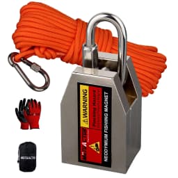 400lbs 600lbs Rotatable Two Side Three Sides Fishing Magnet Kit Strong Combined 1200lb Neodymium Rectangle Magnets Durable Rope