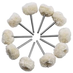 STONEGO 10PCS Wool Wheel Polishing Head with 3mm Shank for Buffing Polishing Jewelry Metals Rotary Tool Accessories