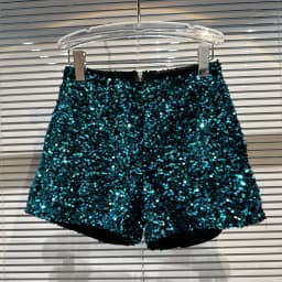 Autumn Winter New Gorgeous Bead Flake Flower Embroidered Velvet Shorts Women's Fashion Chic Pearl Edge Black Shorts Boots Female