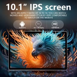 COLORROOM Android 16 Tablet 10.1" IPS, (6GB+20GB) RAM, 128GB ROM, 8MP+5MP Camera, 2.4G/5G WiFi, GMS, Tablet with Case
