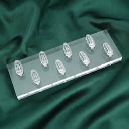 Clear Polished Acrylic Square Rectangle Nose Ring Clicker Hoop Earring Piercing Jewelry Display Holder Stands