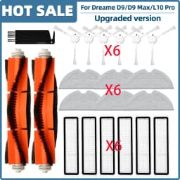 Fit For Dreame D9 / D9 Max / L10 Pro / Trouver LDS Finder RLS3 Parts Roller Side Brush Hepa Filter Mop Cloth Dusbin Water Tank