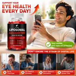 Liposomal Astaxanthin Capsules, with Phosphatidylcholine, Support Antioxidant, Brain, Eye, Cardiovascular, Joint & Skin Health