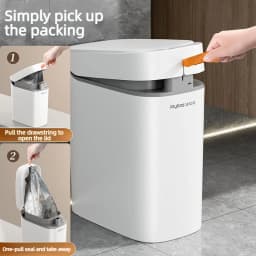 Smart Sensor Trash Can Hands-free Touch Automatic Adsorption Bags Garbage Can Waterproof Bucket Bathroom Home For Trash Can