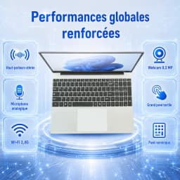 15.6 Inch Full Hd Ips 1920X1080 Laptop Intel Celeron N3450 8Gb Ddr4 Ram 256Gb Ssd Windows11 2.4G/5G Wifi Bluetooth 5.0 5000Mah Battery Numeric Keypad Webcam Mini HDMI France Stock 24H Delivery 2 Years Warranty Student Office Laptop