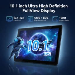 URAO X6ProL 10.1 Inch Android 16 AI Tablet PC 36GB(6GB+30GB) RAM 256GB ROM IPS Display A537 Octa‑Core 1TB TF Expand 6000mAh Battery WiFi 6 Full Kit with Keyboard Mouse Stylus Case Earphone for Study Work Entertainment Tablet Android