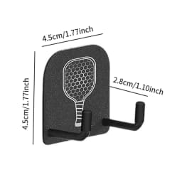 2Pcs Pickleball Paddle Rack Holds Badminton for Garage Workouts Tennis Court Fence Hooks Clip Fence and Wall Pickleball Paddle