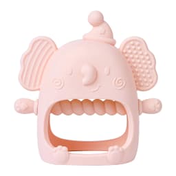 1pc Infant Silicone Teething Toy & Anti-drop Glove Set Elephant Shaped Soft Safe Nesting Toy For Early Educational