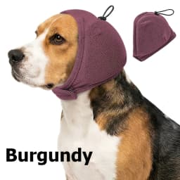Dog calming cap, equipped with a 0.79 foam pad, designed for noise reduction and anxiety relief.