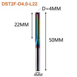 Dreanique 1pc 3.175 4 6 8mm Shank DLC Coatting 2 Flutes Carbide Straight Flute End Mill Bit CNC Milling Tool Slot Milling Cutter