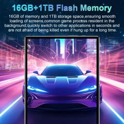 16MP+32MP Dual Camera Tablet Android 13 16GB RAM 1TB ROM 20000mAh Battery 5G WiFi Portable Device for Media Browsing Student Learning Everyday Use Nice Present