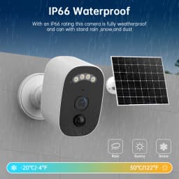 JOOAN 5MP WiFi Solar Camera Outdoor Wireless Battery Powered Security Camera PIR Human Detection Night Vision IP66 Waterproof