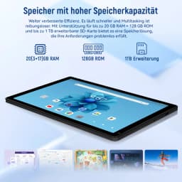 C12 8-Core Tablet PC 10.36 Inch Android 15 Laptop Style Tablet 20GB(3+17GB) RAM 128GB ROM 1280*800 HD LCD 5000mAh Type-C 1TB Expandable Basic Accessory Set For Study Entertainment
