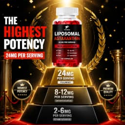 Liposomal Astaxanthin Capsules, with Phosphatidylcholine, Support Antioxidant, Brain, Eye, Cardiovascular, Joint & Skin Health