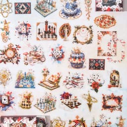 Mr. Paper 100-Sheet Fantasy Wonderland Theme 3D Scene Stickers DIY Journal & Photo Album Collage Decorations Scenery Sticker Set