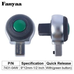 Fanyaa Wrench Ratchet Head Replacement Part Square Tenon Drive End 9*12,14*18mm, 1/4 3/8 1/2 3/4 Inch Reversible Socket Ratchet