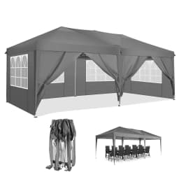 3x6m Canopy Folding Gazebo Pop Up Party Tent With 6 Sidewalls For Wedding Backyard Outdoor Commercial Canopy Event Tent ﻿