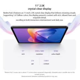 Redmi Pad 2 Tablet Global Version MTK Helio G100-Ultra Octa Core 11'' 2.5K Display 9000mAh Battery