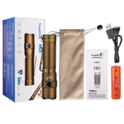 Trustfire MC5 LED Flashlight 3300Lumen Rechargeable Lamp EDC 21700 Battery Torchs with Magnetic USB Charging and Power Indicator