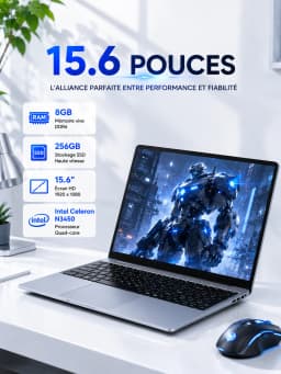 15.6 Inch Full Hd Ips 1920X1080 Laptop Intel Celeron N3450 8Gb Ddr4 Ram 256Gb Ssd Windows11 2.4G/5G Wifi Bluetooth 5.0 5000Mah Battery Numeric Keypad Webcam Mini HDMI France Stock 24H Delivery 2 Years Warranty Student Office Laptop