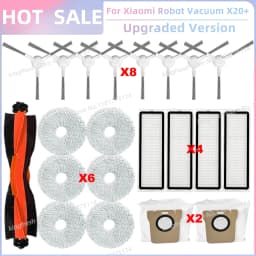 Fit For Xiaomi Robot Vacuum X20+, X10+ / X20 Plus, X10 Plus Parts Roller Side Brush Hepa Filter Mop Cloth Dust Bag Accessories