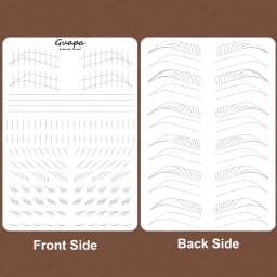 Microblading Practice Skin Pattern Sheet Pre-Printed Brow Mapping Guide Flexible Silicone Pad for Precise Hair Strokes & Shading