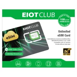 EIOTCLUB ESIM Kit - ESIM Card and ESIM Card Reader, Unlimited Download, Use in 200+ Countries, Ideal for Travel and Business
