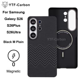 YTF-carbon Luxury Real Kevlar Case for Samsung Galaxy S26 Ultra/S26Plus/S26, Aramid Fiber Magnetic MagSafe Cover