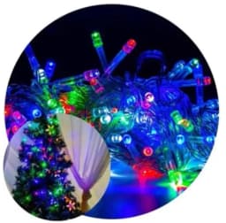 9M 8 Functions Transparent Wire-Neverdie 100 Led Flashes Christmas Light Cord