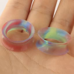 2pcs Silicone Flexible Ear Flesh Tunnel Plug Piercing Mixed Color Earlet Gauges Expansion Piercing Fashion Jewelry 6MM-25MM
