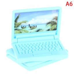 2pcs Creative Dollhouse Miniature Modern Computer Furniture For Children Toy Furniture For Dolls Laptop Computer