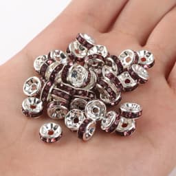 50pcs Brass Crystal Rhinestone Spacer Beads 4/6/8mm Gold Silver AB Color Rondelle Jewelry Makings Findings Bracelet Accessories