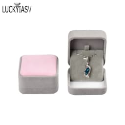 1 PC High Quality Storage Presentation Necklace Pendant Jewelry Box Velvet Case Earrings Plastic Display Box 12 Colors