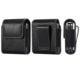 Leather Belt Clip Case Men Waist Bag For Samsung Z Flip 7 6 5 4 3 5G,Galaxy Flip7 Flip6 Flip5 Flip3,Oppo Find Vivo Holster Pouch