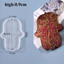 Storage Tray Silicone Mold Palm Dish Plate UV Epoxy Resin Clay Casting Molds Hand Of Fatima DIY Craft Making Mould Home Decor